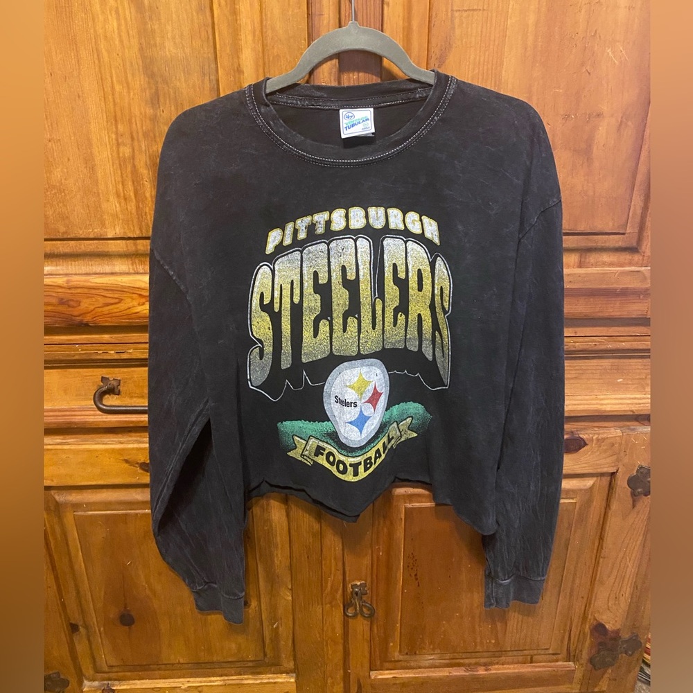 47 Vintage Tubular Ladies XL cropped Football Shirt Pittsburgh Steelers